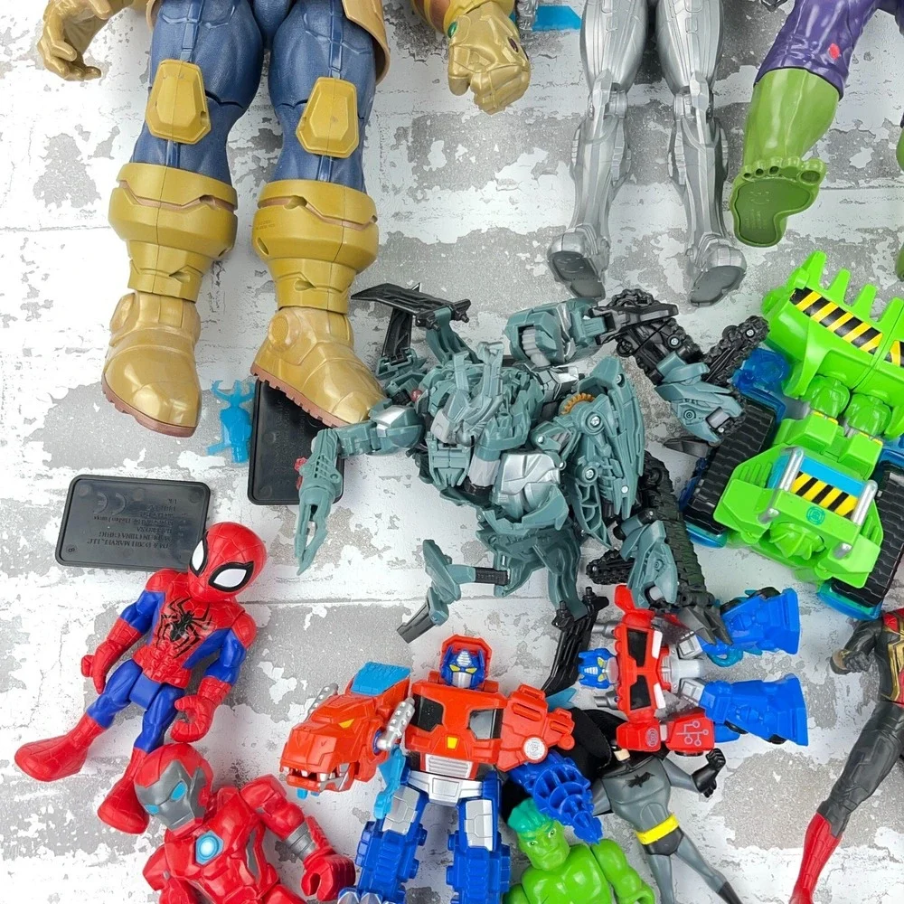 Super Hero Action Figure Lot Bundle Transformers Batman Hulk Marvel Reseller